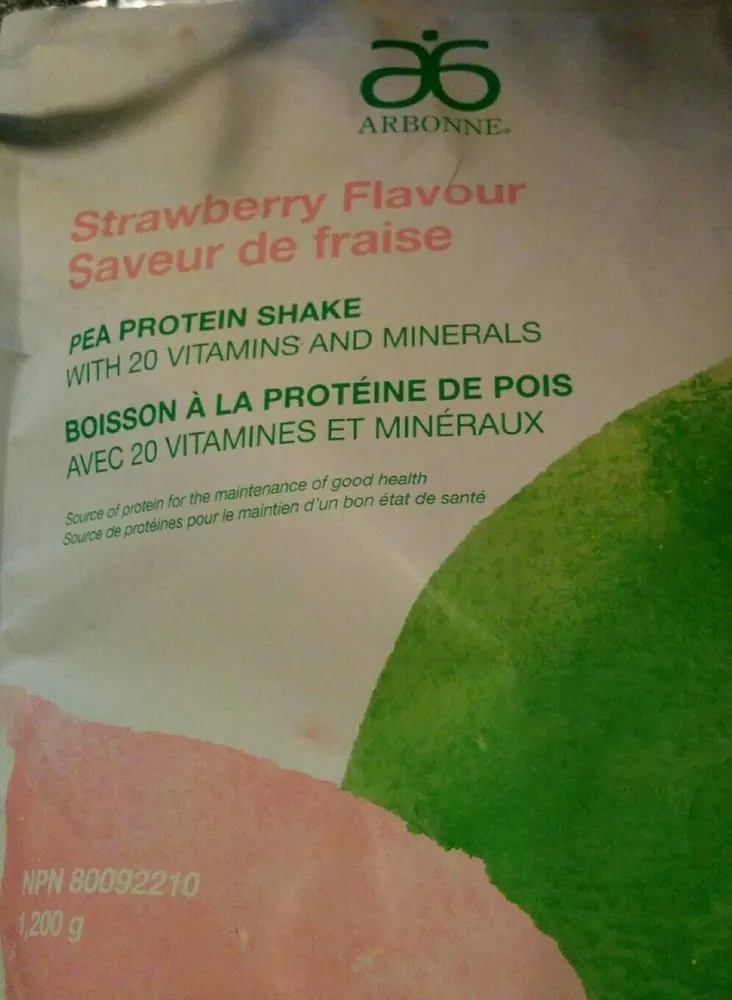 Strawberry Flavor Pea Protein Shake / Saveur de fraise Boisson à la Protéiné de Pois