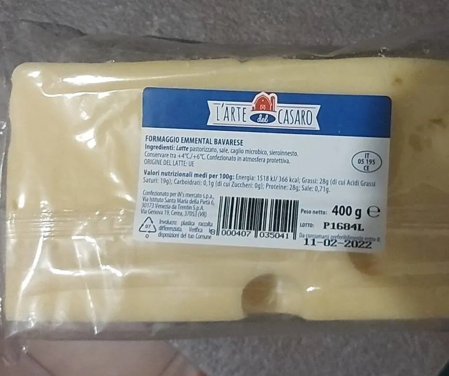 Formaggio Emmenthal bavarese