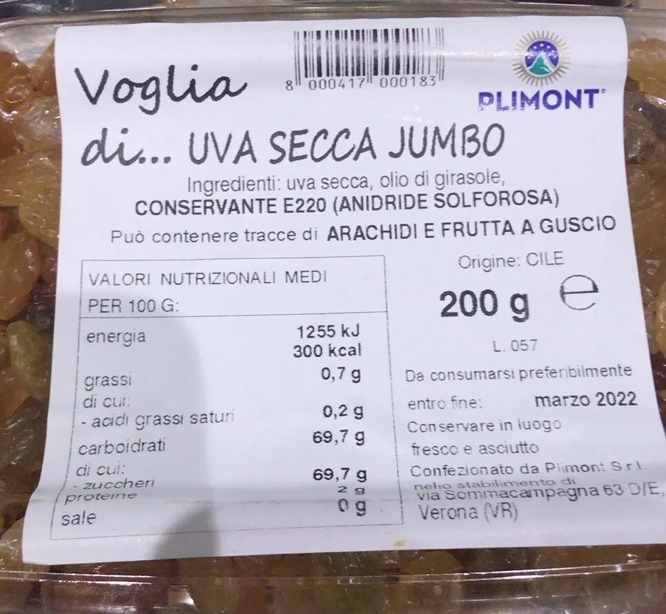 Uva secca jumbo