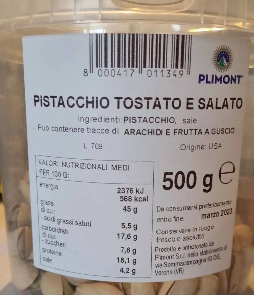 Pistacchio tostato e salato