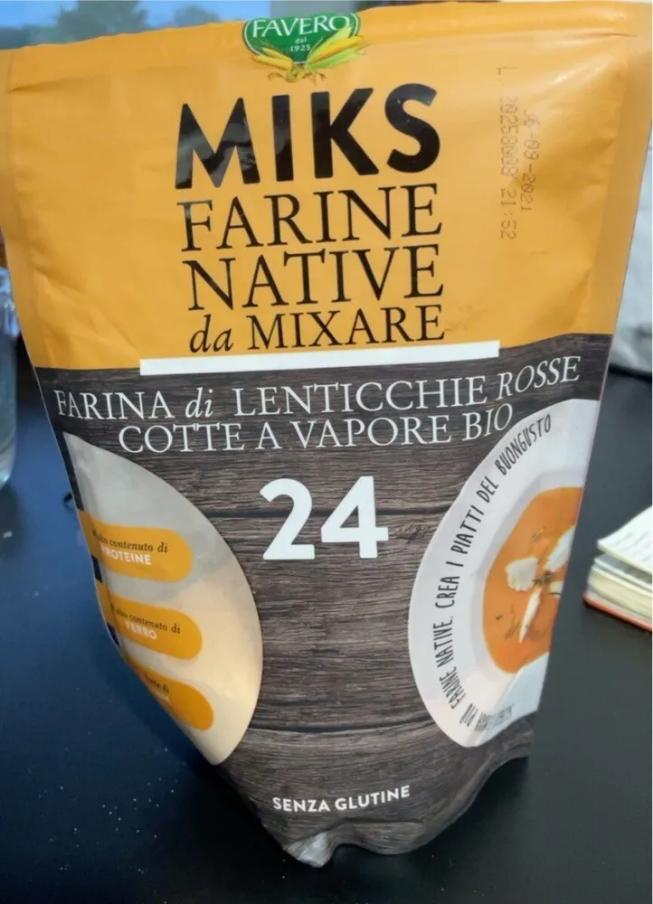 Farina di lenticchie rosse cotte a vapore