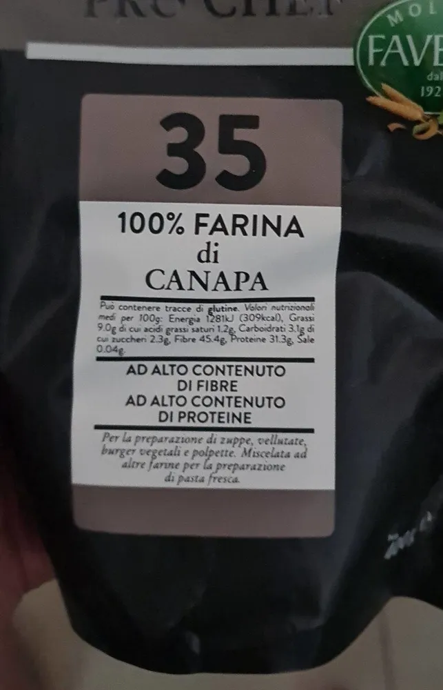 100% Farina di canapa