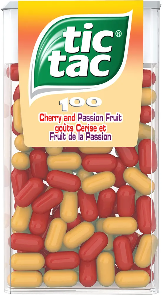Bonbons Tic Tac x100 pastilles CERISE FRUIT DE LA PASSION -49g