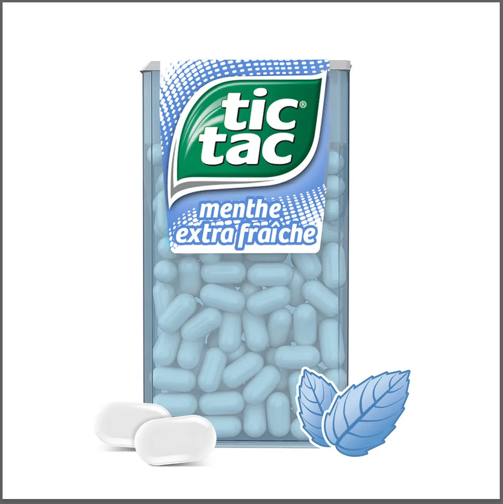 Bonbons Tic Tac 100 pastilles menthe extra fraiche - 49g