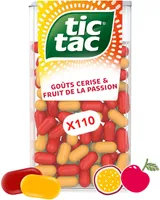 Bonbons Tic Tac x110 pastilles CERISE FRUIT DE LA PASSION - 54g