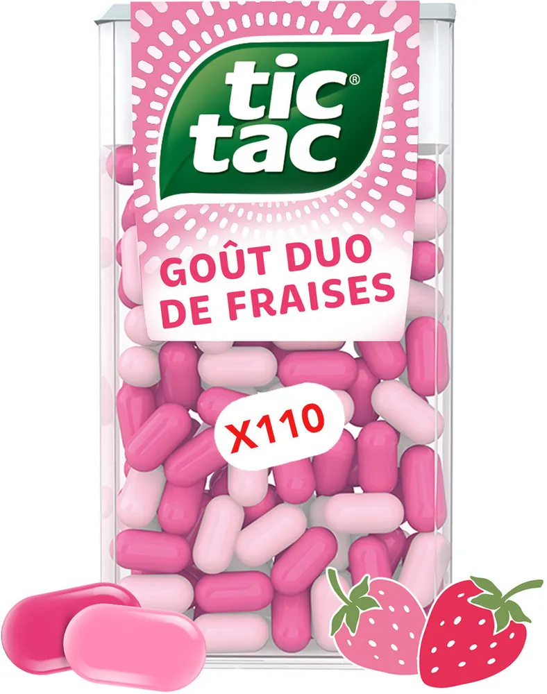 Bonbons Tic Tac x110 pastilles DUO DE FRAISES - 54g