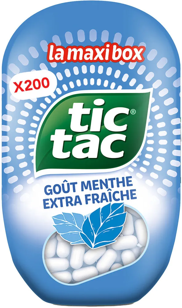 Bonbons Tic Tac x200 pastilles MENTHE EXTRA FRAÎCHE - 98g