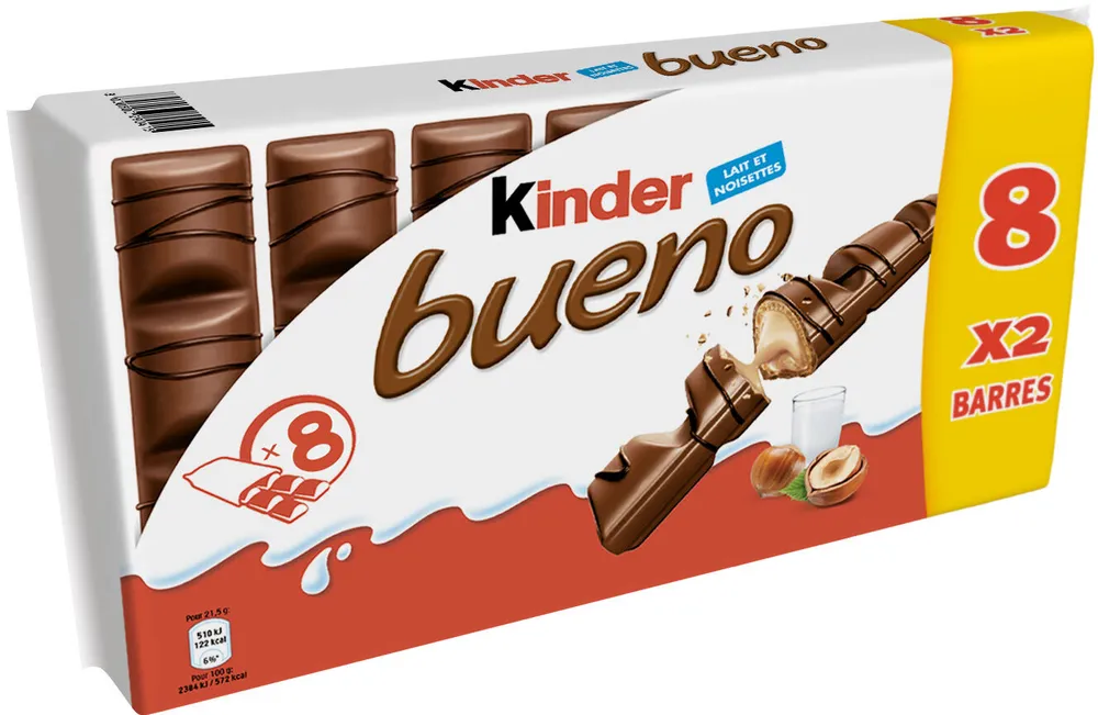 Barre Chocolatée Kinder Bueno Chocolat au Lait x8 - 344g