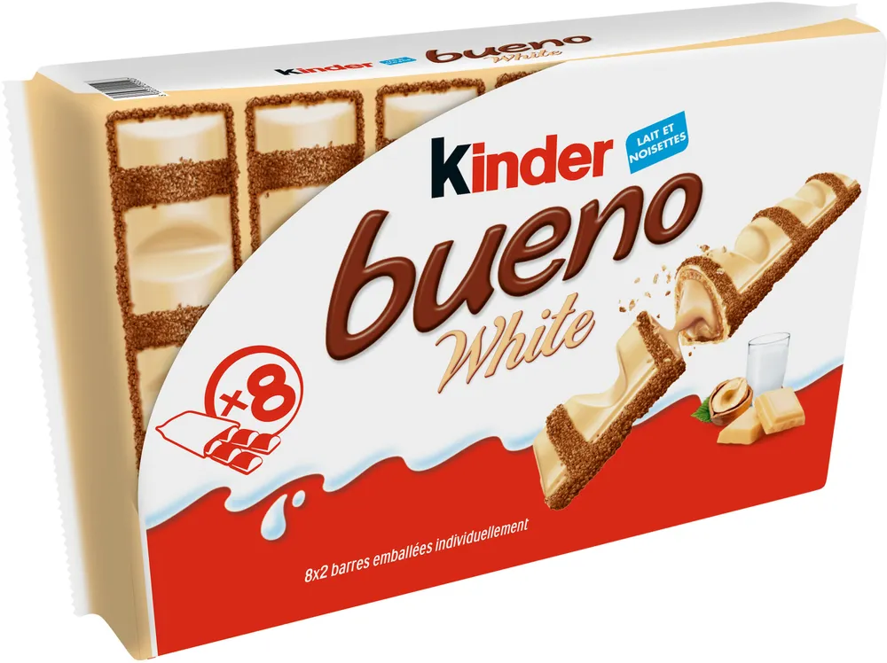 Barre Chocolatée Kinder Bueno White Chocolat Blanc x8 - 312g