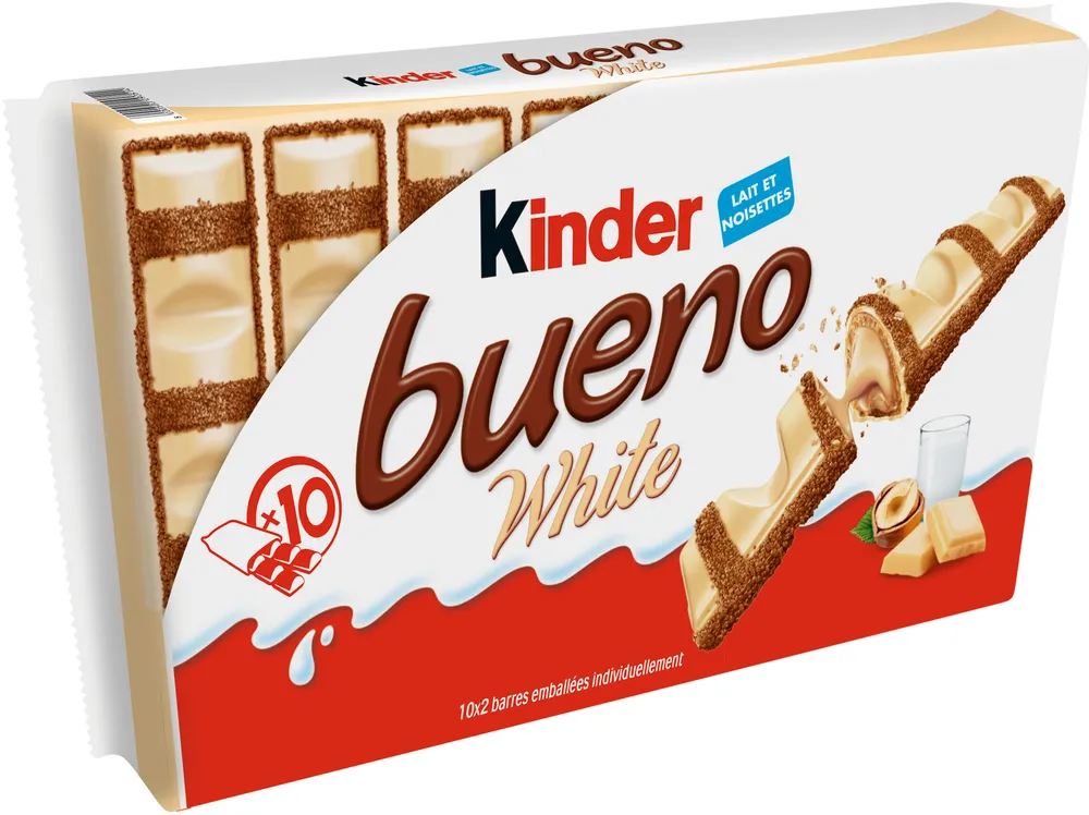 Barre Chocolatée Kinder Bueno White Chocolat Blanc x10 - 390g