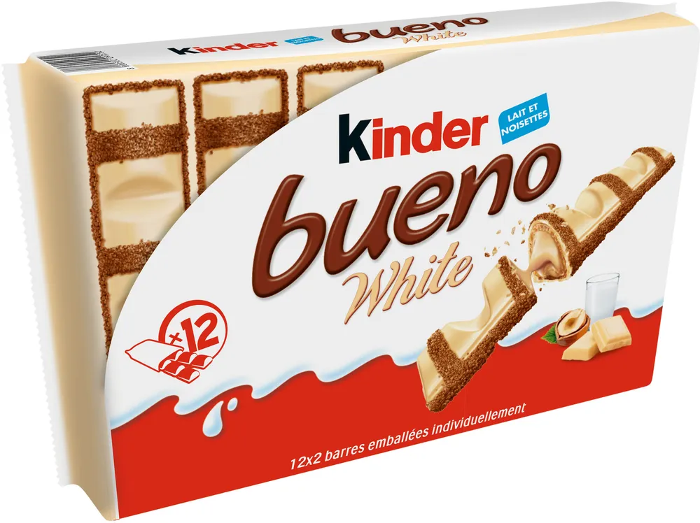 Barre Chocolatée Kinder Bueno White Chocolat Blanc x12 - 468g
