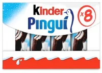 Kinder pingui gouter frais genoise avec chocolat noir extra, fourree lait et cacao t8 pack de 8 etuis