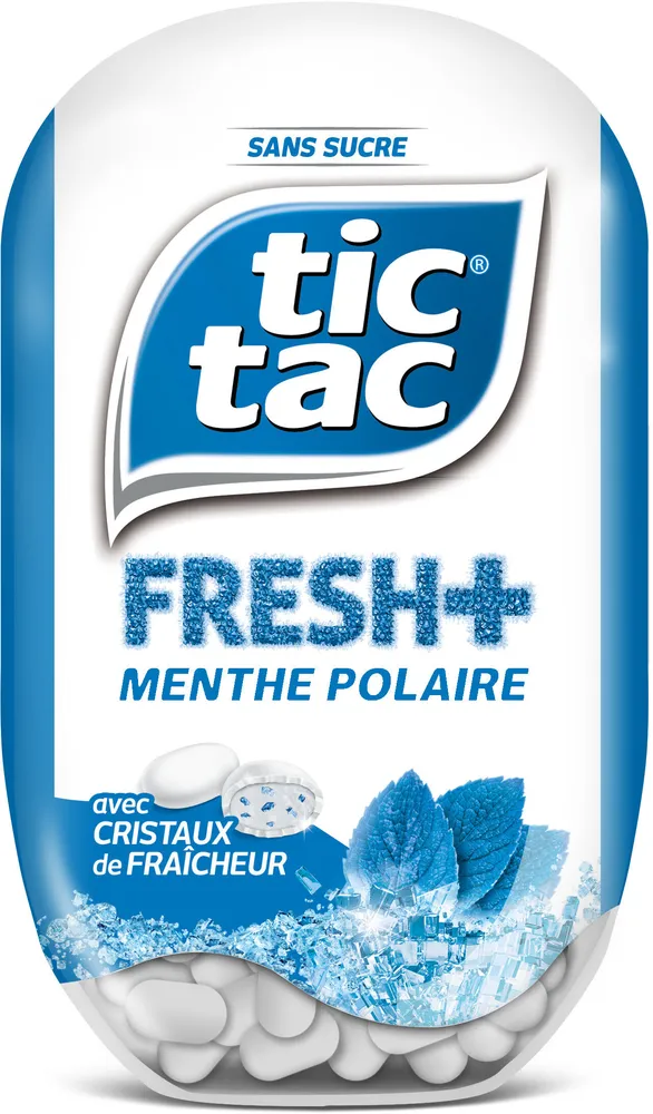 Bonbons tic tac fresh+ goût menthe polaire sans sucres