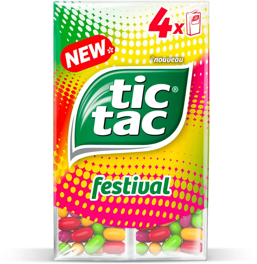 Bonbons tic tac edition limitee 4 goûts x4 packs 64g