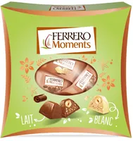 Ferrero Moments bonbons de chocolat au lait ou blanc avec noisette entière x21