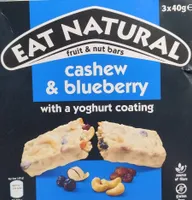 Cashew & Blueberry Fruit & Nut Bars with a Yoghurt Coating