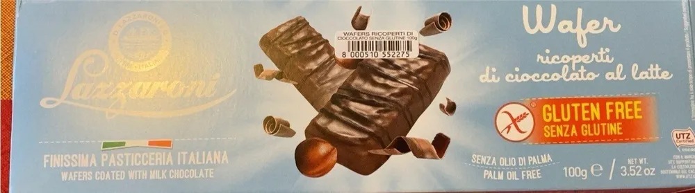 Wafer ricoperti di cioccolato al latte