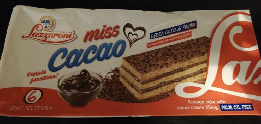 Miss Cacao Sponge Cake with Cocoa Cream Filling