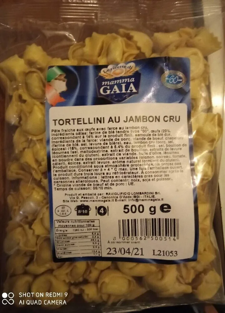 Tortellinis au jambon cru