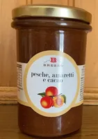 Prodotto dolciario pesche amaretti e cacao