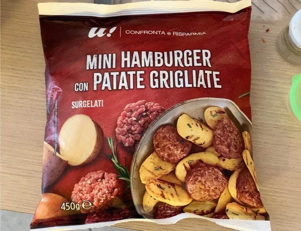 mini hamburger con patate grigliate