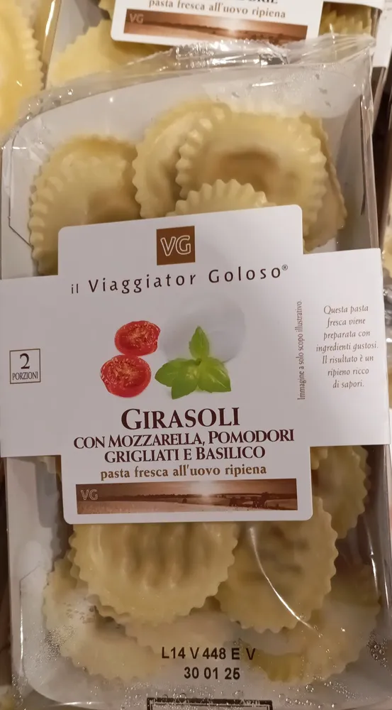 Girasoli con mozzarella, pomodori grigliati e basilico