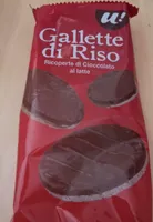 Gallette di riso ricoperte di cioccolato al latte