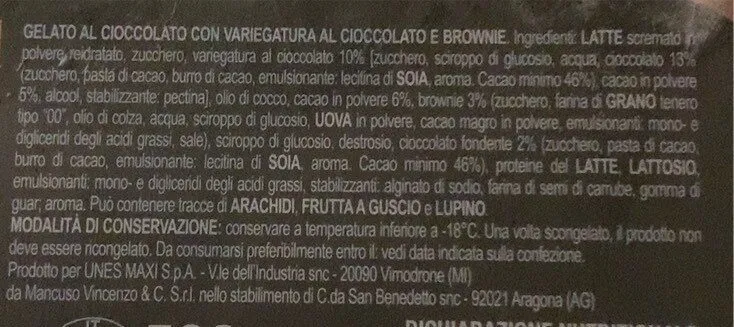 Gelato al cioccolato variegato con brownie