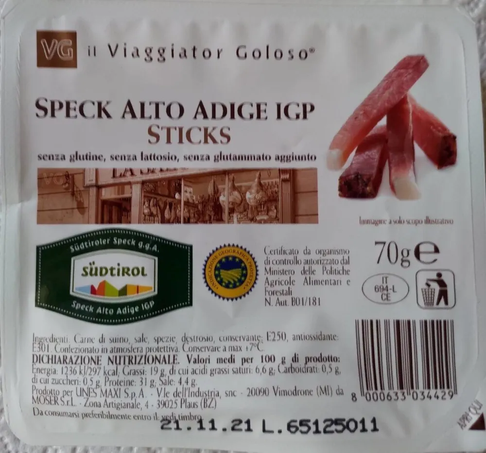 Speck Alto Adige IGP sticks