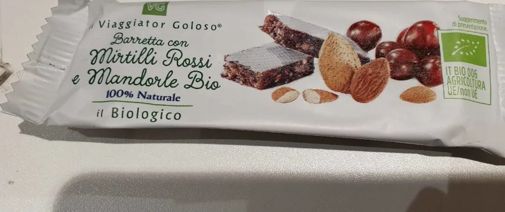 Barretta con Mirtilli Rossi e mandorle bio