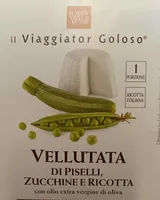 Vellutata di piselli, zucchine e ricotta