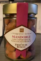 Mandorle con copertura cioccolato bianco e frutti di bosco