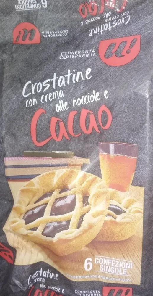 Crostatine con crema alle nocciole e cacao