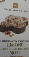 Colomba con scorze di limone e decoro alle noci