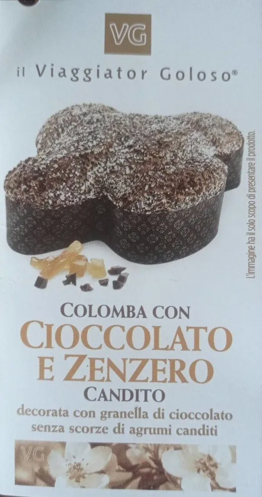 Colomba con cioccolato e zenzero candito