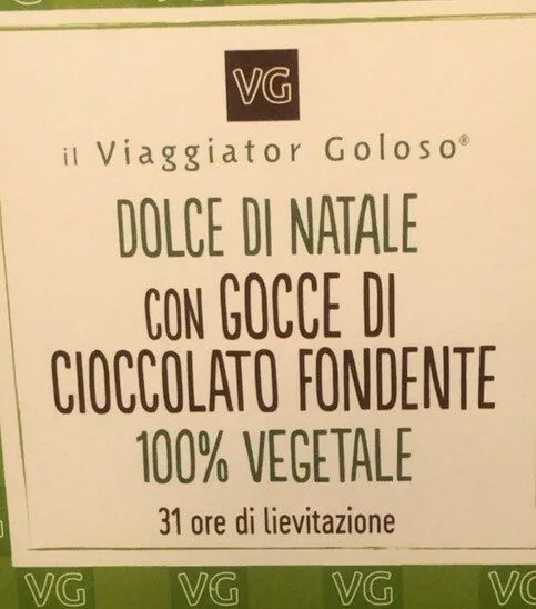 Dolce di Natale con gocce di cioccolato fondente 100% vegetale
