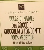 Dolce di Natale con gocce di cioccolato fondente 100% vegetale