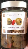 Olive verdi schiacciate