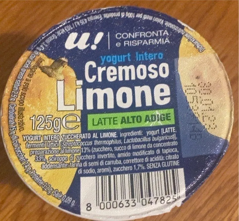 Yogurt intero al limone