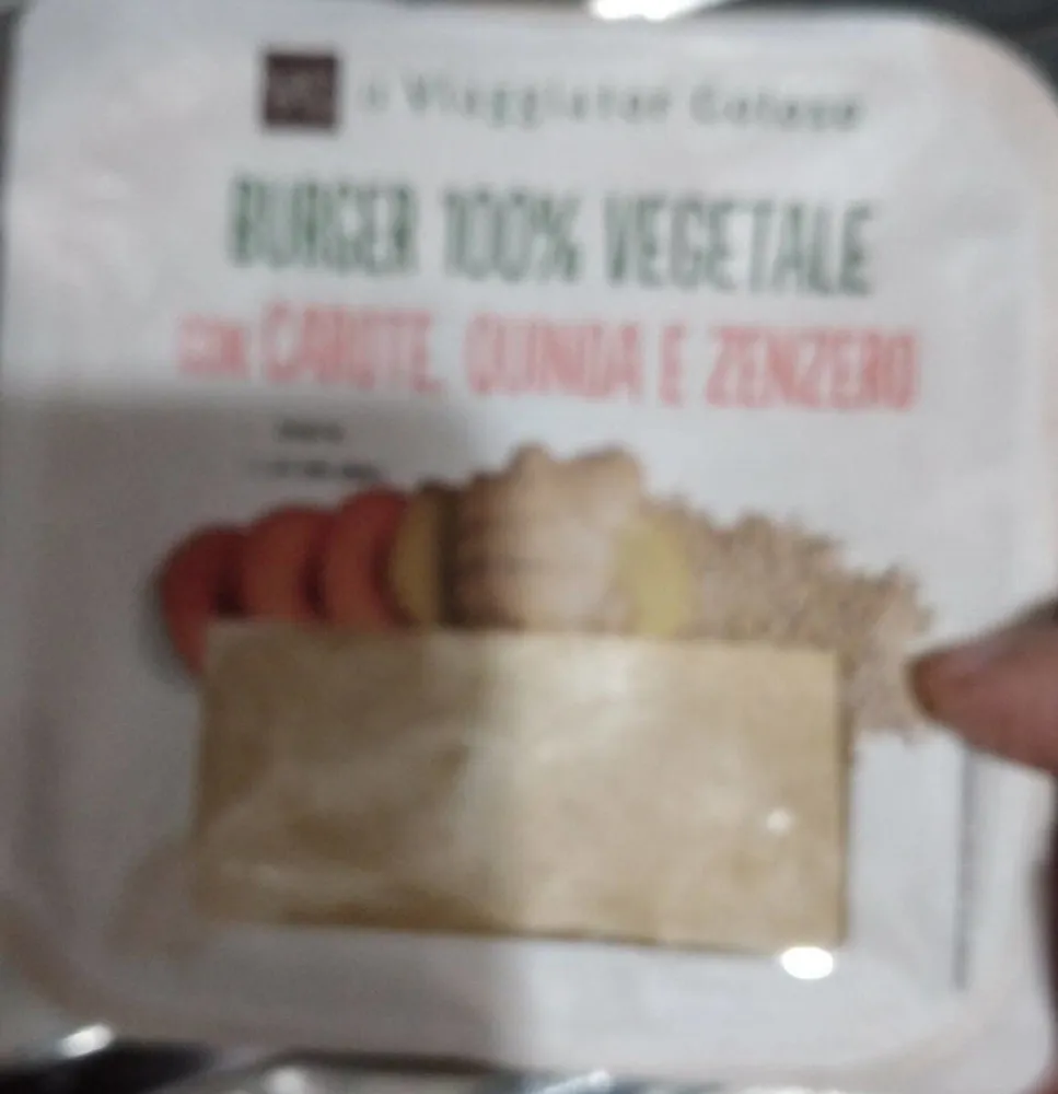 Burger 100%vegetale con carote quinoa e zenzero