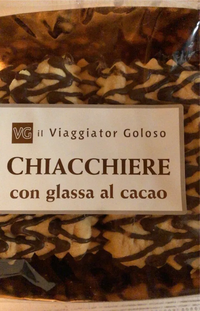 Chiacchiere con glassa al cacao