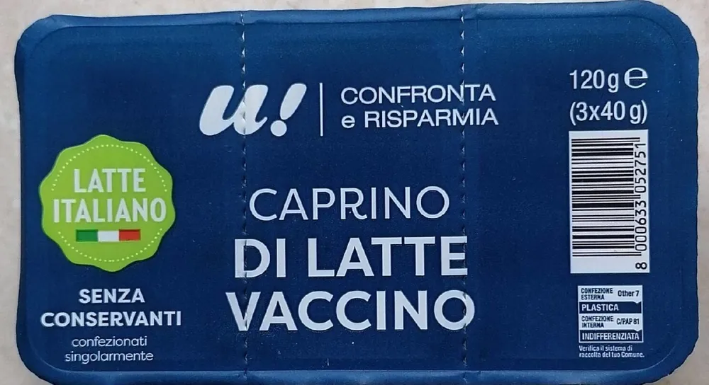 Caprino di latte vaccino