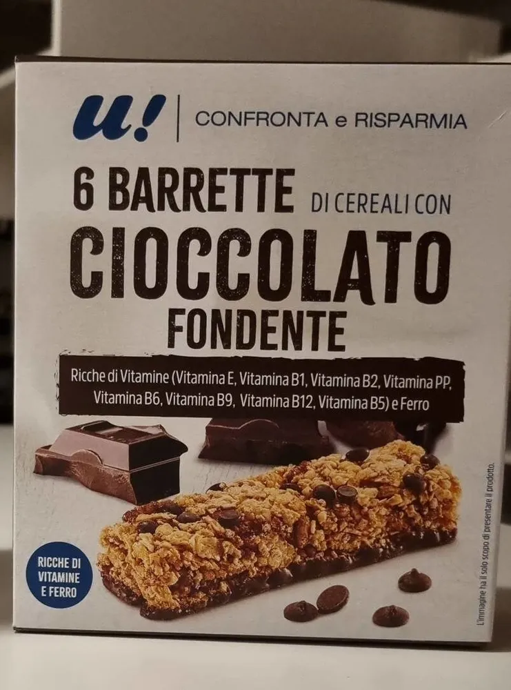 Barrette di cereals con cioccolato fondente