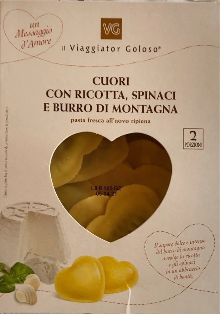 Cuori con ricotta, spinaci e burro di montagna