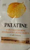 Patatine con olio di semi di girasole alto oleico