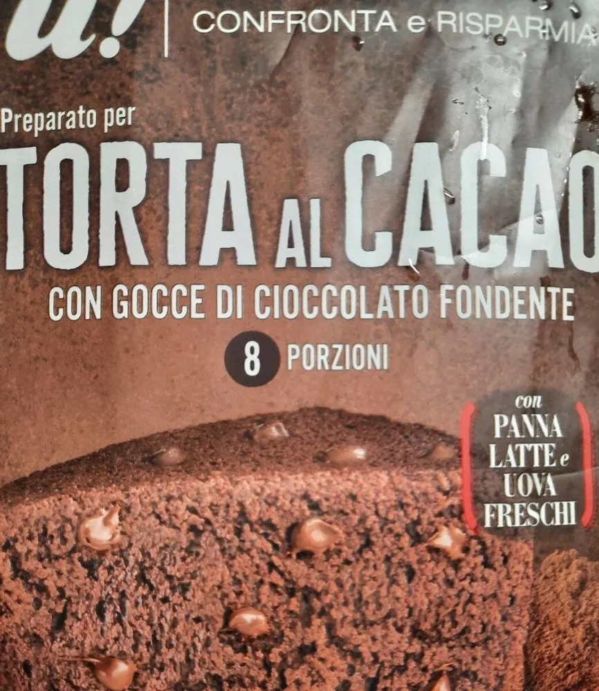 Torta al caco con gocce di cioccolato fondente
