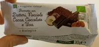 Barretta con datteri, nocciole cacao, cioccolato e uva