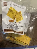 Tocchetti di focaccia genovese alla curcuma  con semi di chia e lino
