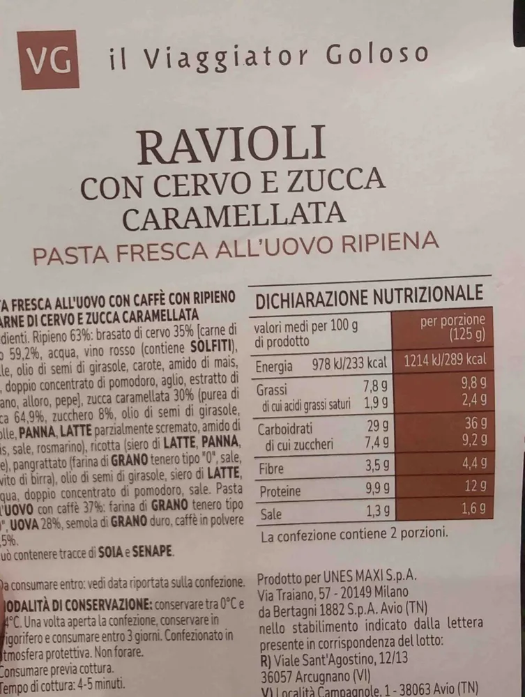 Ravioli con Cervo e Zucca Caramellata