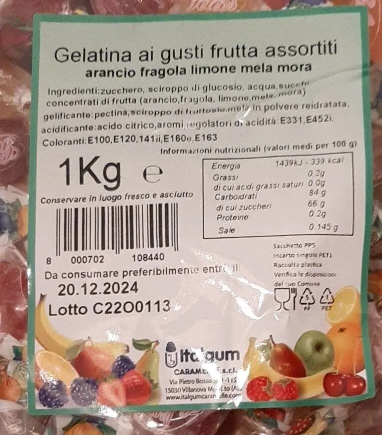 Gelatine ai frutti misti